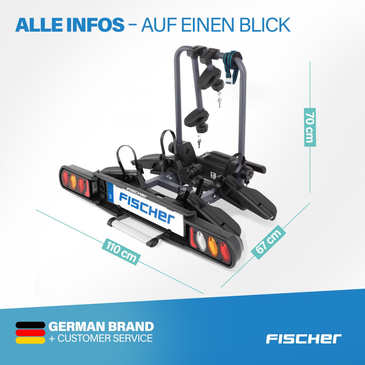 FISCHER ProlineEvo 2 Fahrradträger, Anhängerkupplung, 2 Fahrräder
