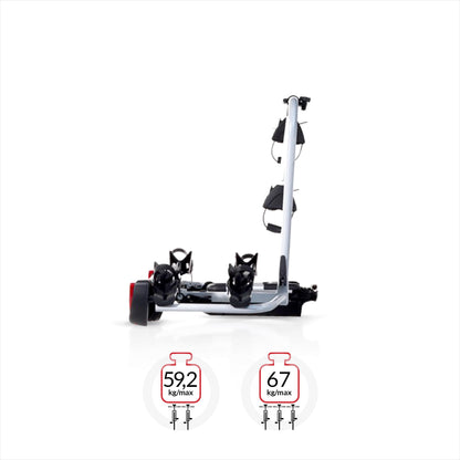 Atera Strada E-Bike XL 022696 Fahrradträger, Anhängerkupplung, 2 Fahrräder, extrabreit, silber