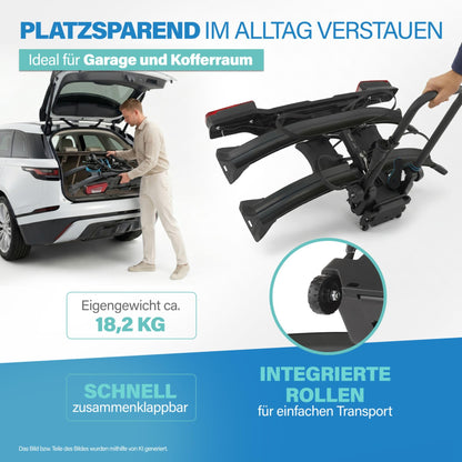 FISCHER RoadLine Black Fahrradträger, 2 Fahrräder/E-Bikes, bis 60 kg, abschließbar, schwarz