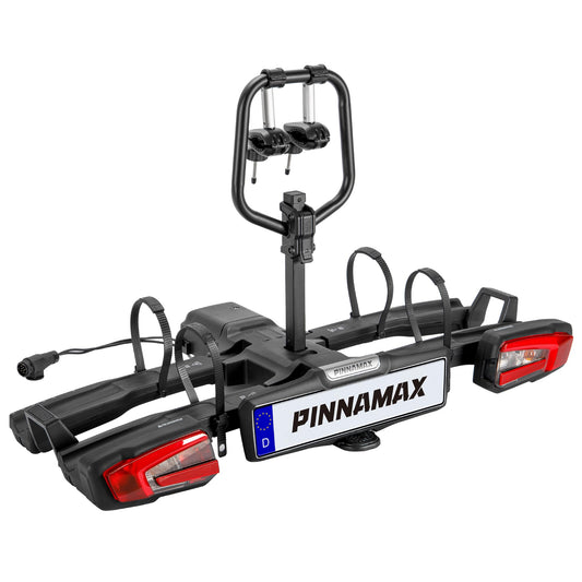 PINNAMAX TB-603-2 E-Bike Fahrradträger, 2 Fahrräder, bis 60 kg, faltbar, kippbar, Diebstahlschutz