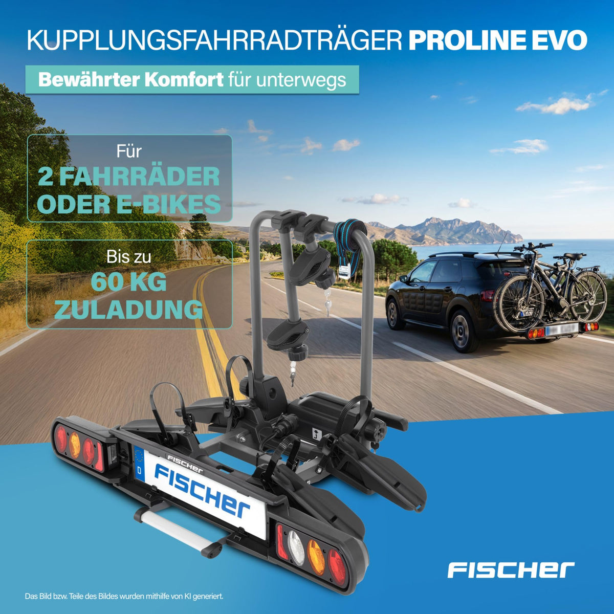 FISCHER ProlineEvo 2 Fahrradträger, Anhängerkupplung, 2 Fahrräder