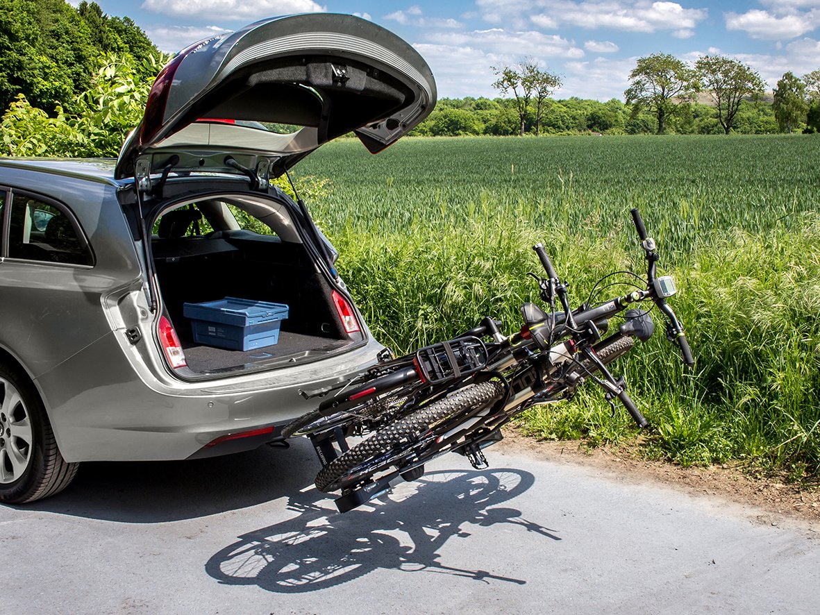 Bullwing SR7 Fahrradträger, Anhängerkupplung, E-Bike geeignet, Schnellverschluss, faltbar, vormontiert