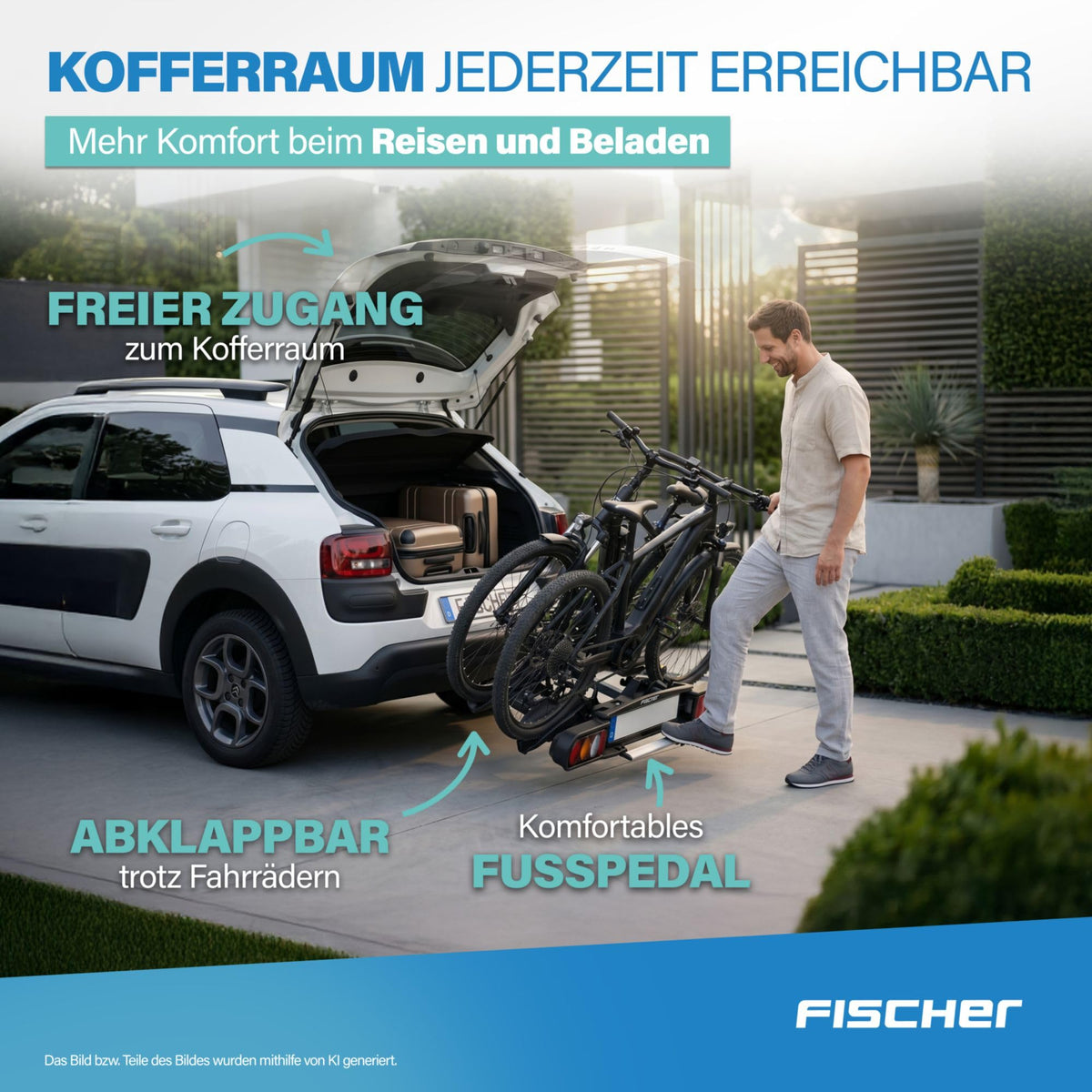 FISCHER ProlineEvo 2 Fahrradträger, Anhängerkupplung, 2 Fahrräder
