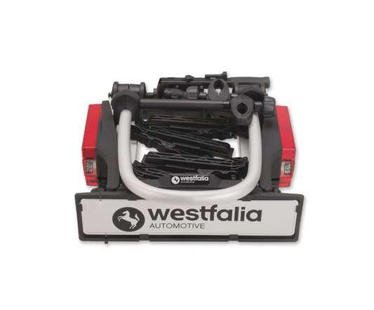 Westfalia Bikelander Fahrradträger, Anhängerkupplung, 2 Fahrräder, E-Bike geeignet, faltbar, LED